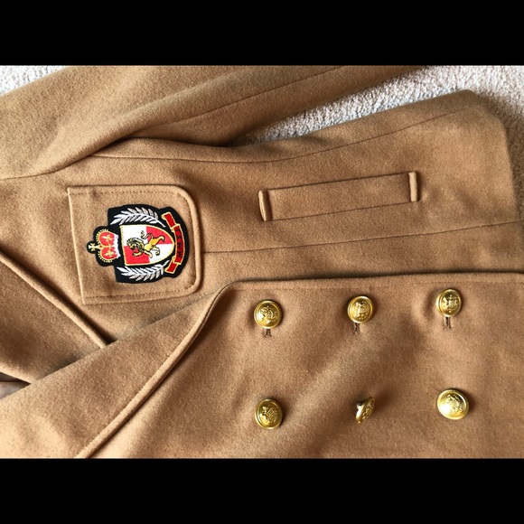 Forever 21 Beige Tan Double Breasted Wool Blend Jacket Coat Blazer Outerwear M - Picture 3 of 8